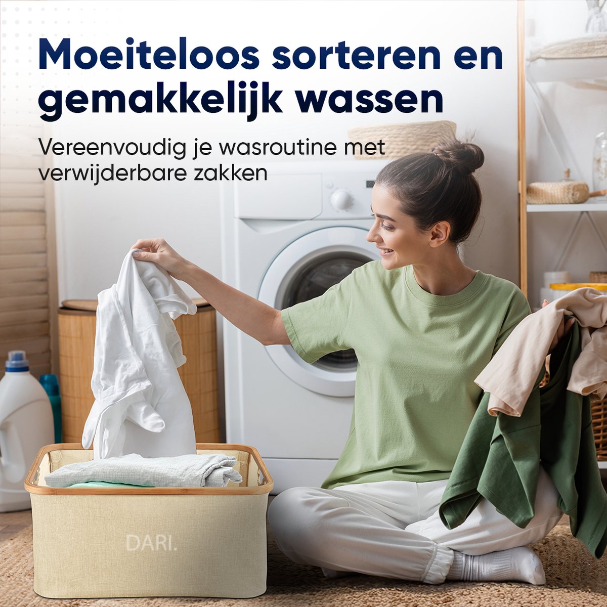 DARI 45L Wasmand | Opvouwbaar met Bamboe Frame