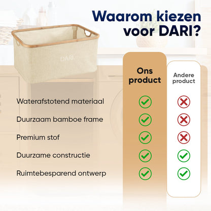 DARI 45L Wasmand | Opvouwbaar met Bamboe Frame